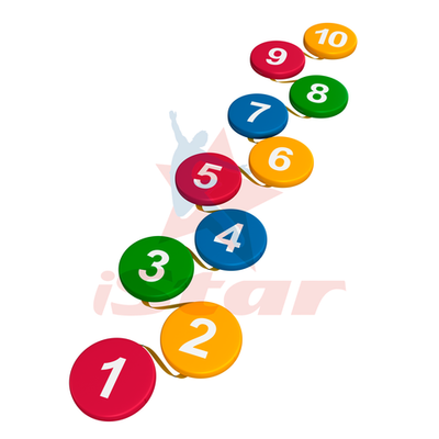 Мягкий модуль игровой - "Змейка-шагайка - 10 пронумерованных элементов - основа: антислип"