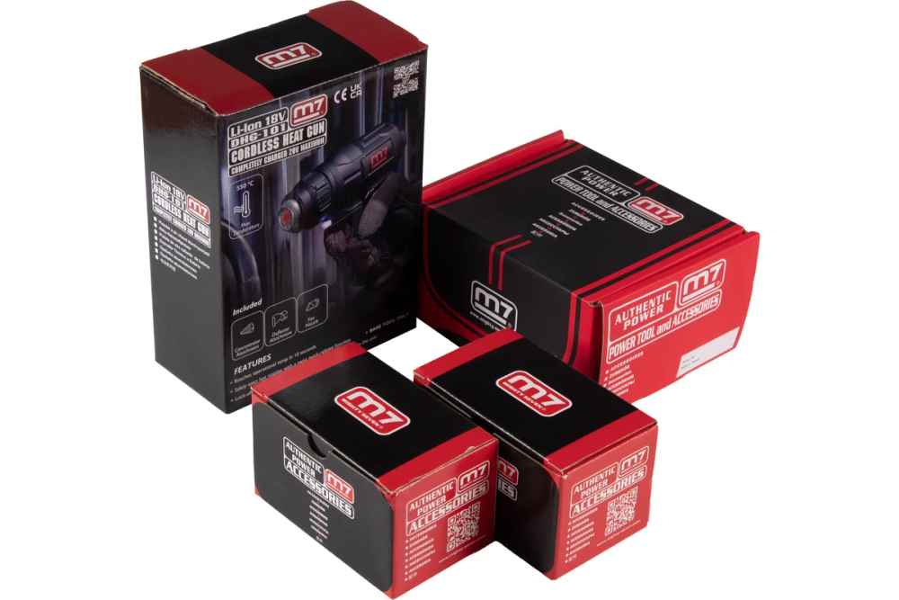 Аккумуляторный термофен,18 В, 7 предметов MIGHTY SEVEN DHG-101A