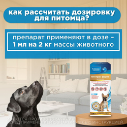 Суспензия от гельминтов и лямблий, профилактика дирофиляриоза для собак мелких пород Фенпраз Форте, 5мл