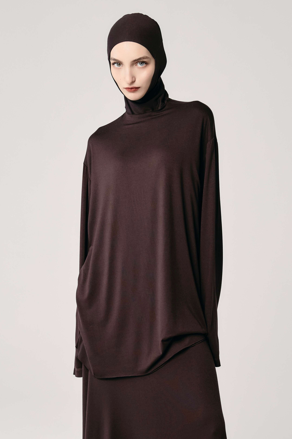 Лонгслив база коричневый