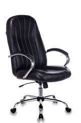 Кресло руководителя Бюрократ T-898SL черный эко.кожа крестов. металл хром