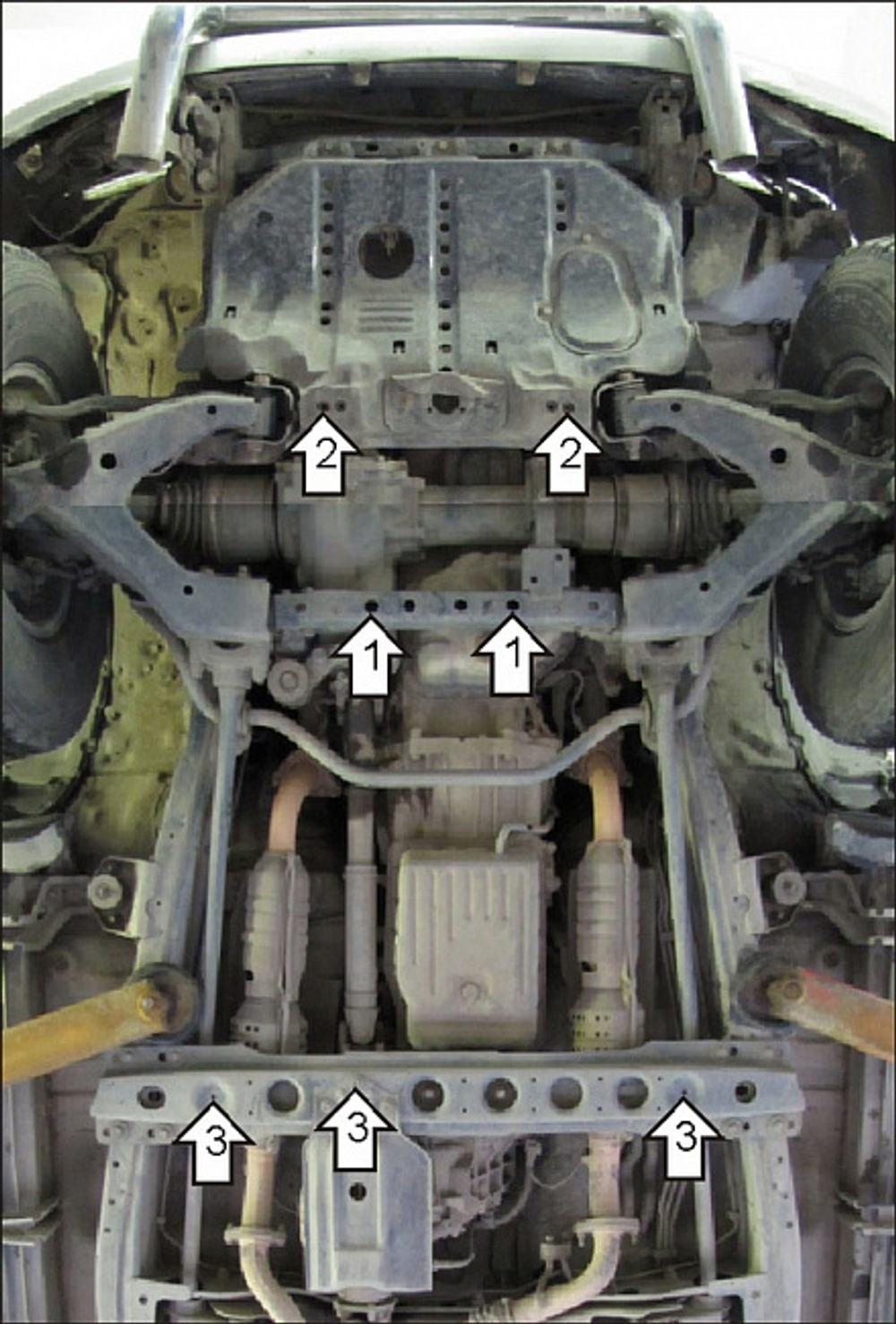 Защита стальная 3 мм Д, КПП Toyota Land Cruiser 100 MOTODOR.12507