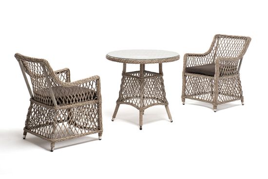 "Эспрессо–80 L" обеденная группа плетеная, цвет бежевый