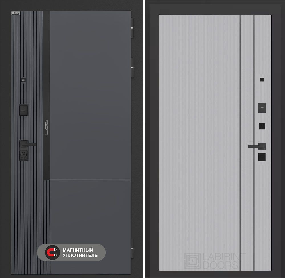 Входная дверь Лабиринт Лаб 2 Про - 10 Серый софт рельеф