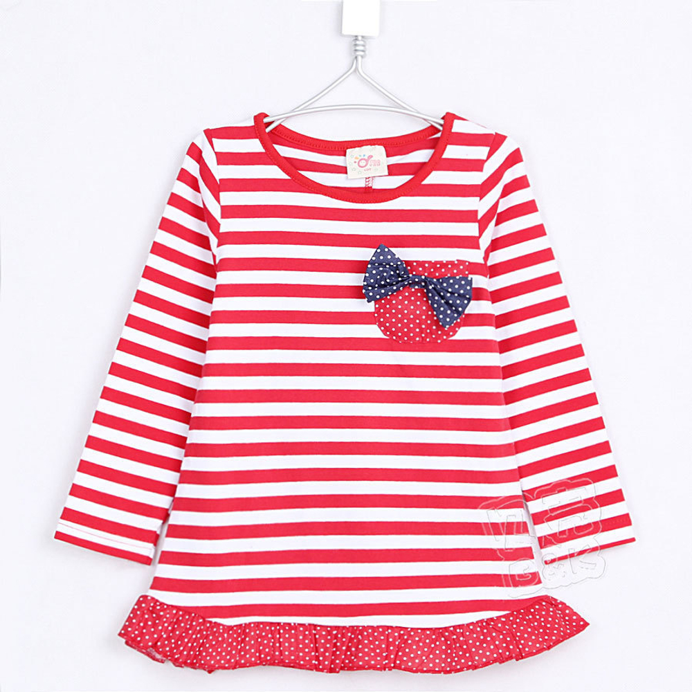 Платье детское в полоску с воланами на спине