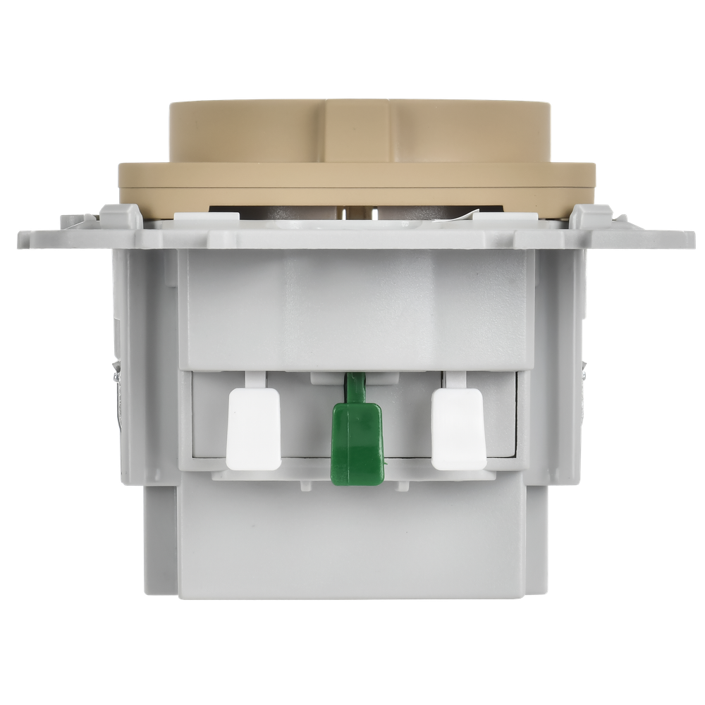 FLITE Розетка 1-местная с заземлением с защитными шторками 16А с USB A+A 3,1А безвинтовое крепление РСЮша11-1-ФлХ хаки IEK