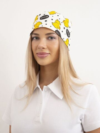 Шапочка медицинская, принт "Уточки", белая