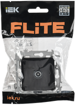 FLITE Розетка TV экранированная проходная тип M РТВм-1-1-2-ФлЧ черный IEK