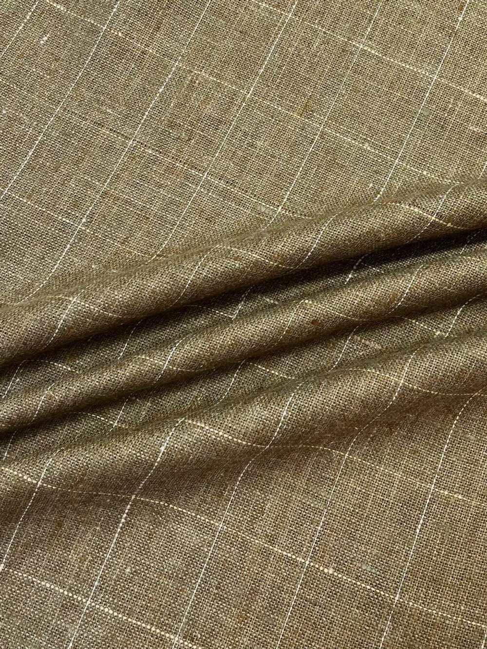Шелк дикий Ermenegildo Zegna горчичный в клетку