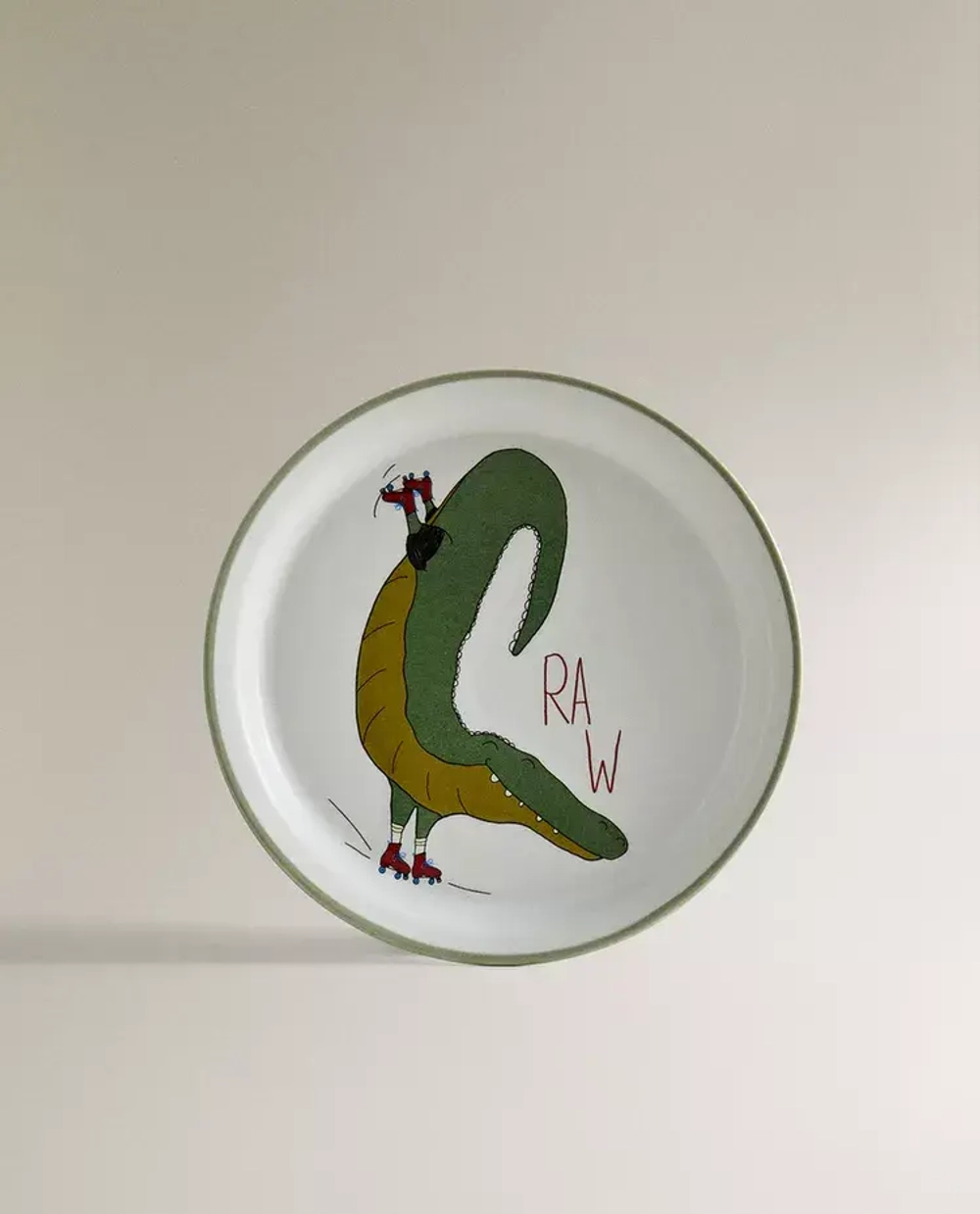 ZARA HOME ДЕТСКАЯ КЕРАМИЧЕСКАЯ ТАРЕЛКА С ПРИНТОМ «КРОКОДИЛ», РАЗНОЦВЕТНЫЙ