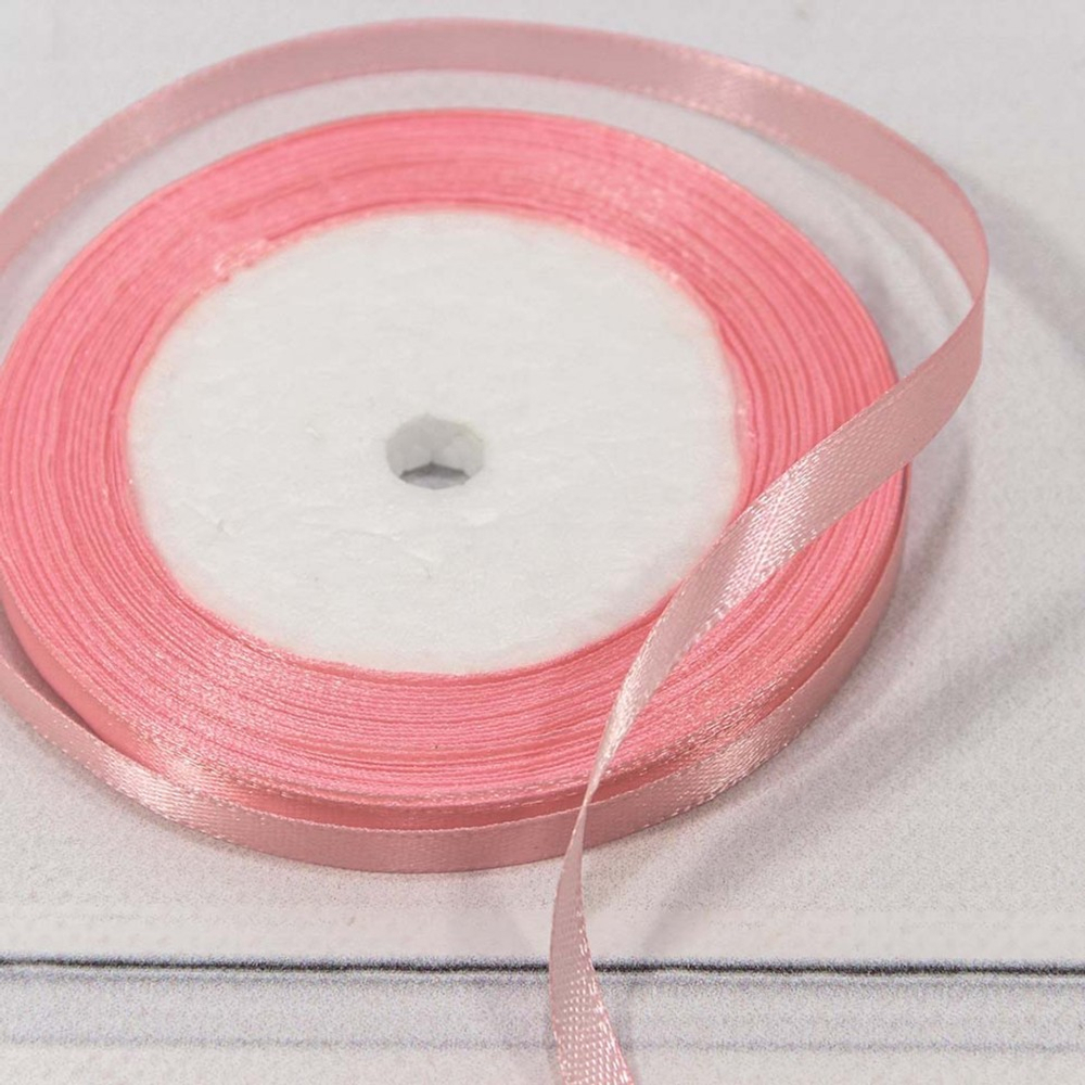 Лента Атласная 0,6см х 28м Сатин (Розовый)