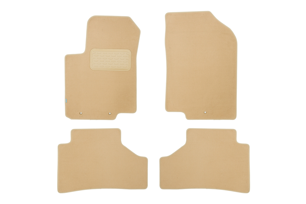 Коврики в салон для HYUNDAI Solaris 2010-2014, 2014-2017,, хэтчбек, седан, 4 шт. (текстиль, бежевые) KLEVER04204522112KH