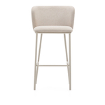 Барный стул Ciselia из бежевого шенилла и бежевой стали, 75 см