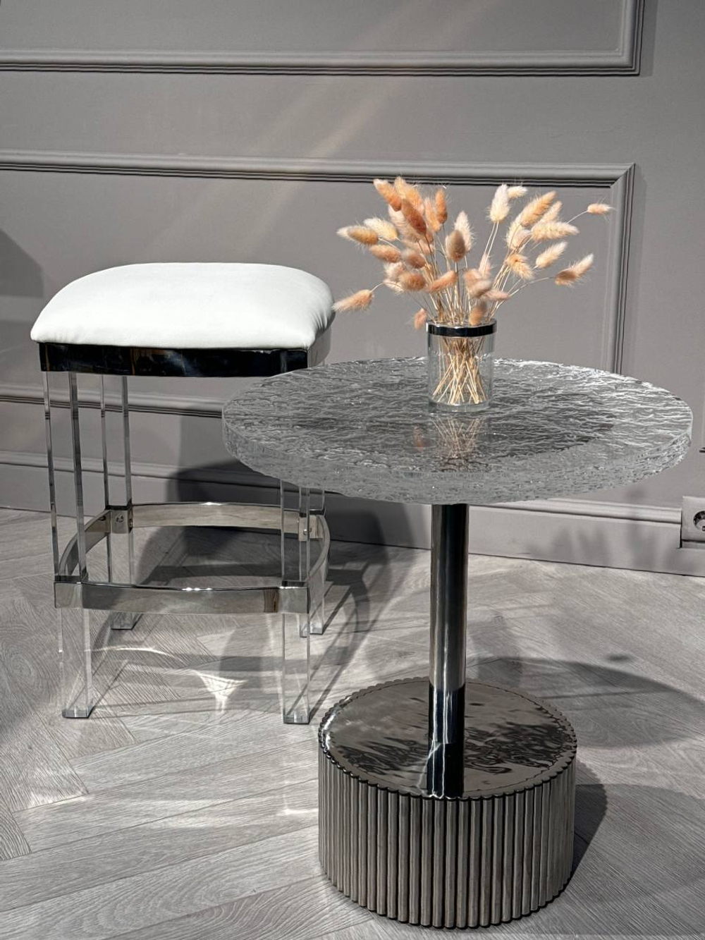 Стол журнальный Ist Casa Баухаус, 50х55см, серебро