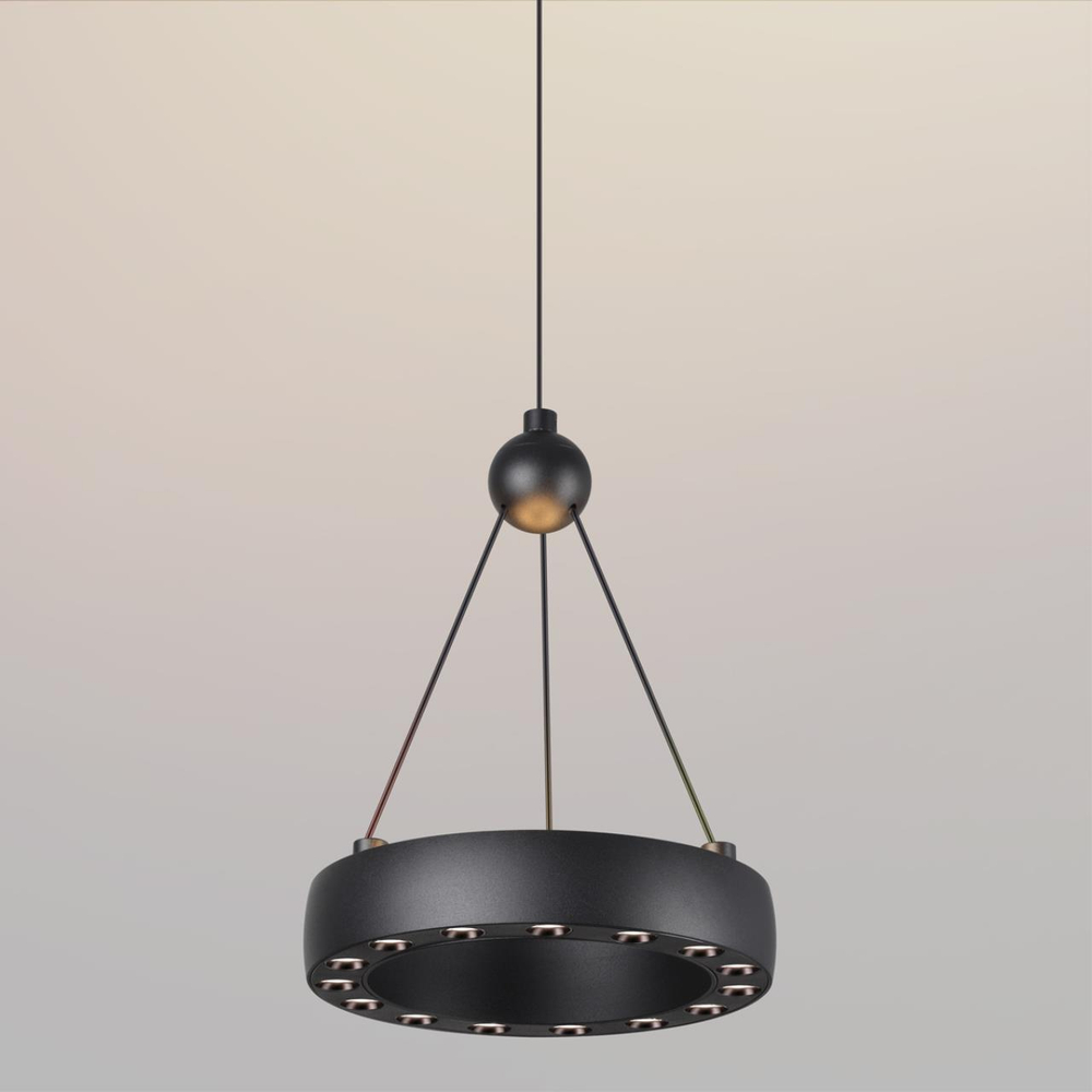 359396 OVER NT24 278 черный Светильник подвесной светодиодный, длина провода 2м IP20 LED 12W вниз/5W вверх 220V 1360Лм 3000K TURN