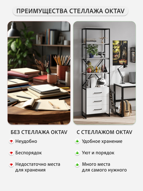 Стеллаж металлический с ящиками лофт OKTAV