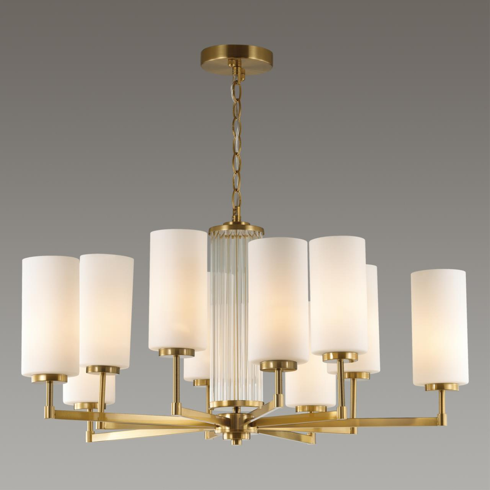 4990/10 HALL ODL23 637 матов. золотой/белый/стекло Люстра E27 10*40W KASALI