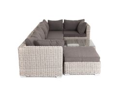 "Лунго" трансформирующаяся лаунж-зона из искусственного ротанга, цвет бежевый