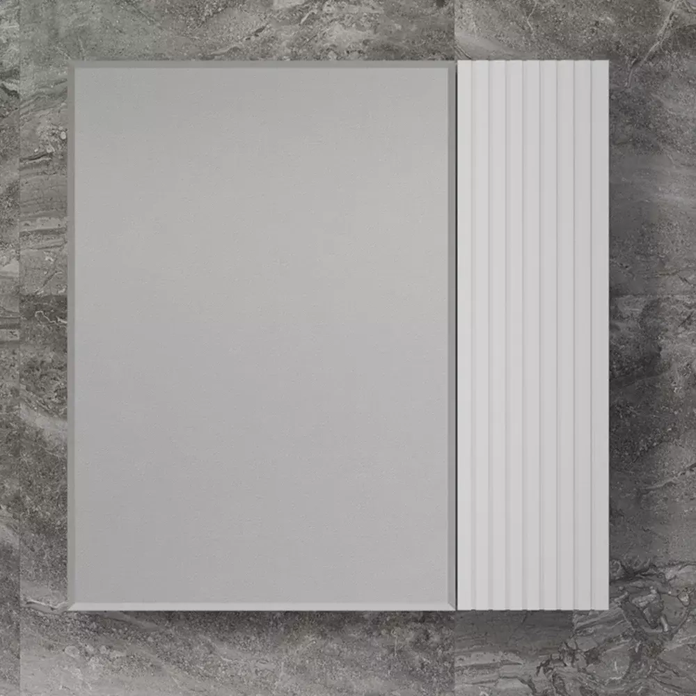 Зеркальный шкаф «Стокгольм» 70 см белый рифленый софт