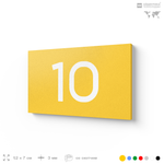 Табличка с номером 10 на дверь квартиры, для офиса, кабинета, аудитории, склада, желтая 120х70 мм, Айдентика Технолоджи