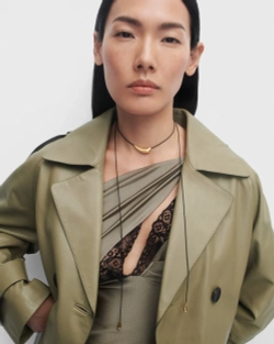 Колье Orbit Cord серебро 925 пробы покрытое золотом