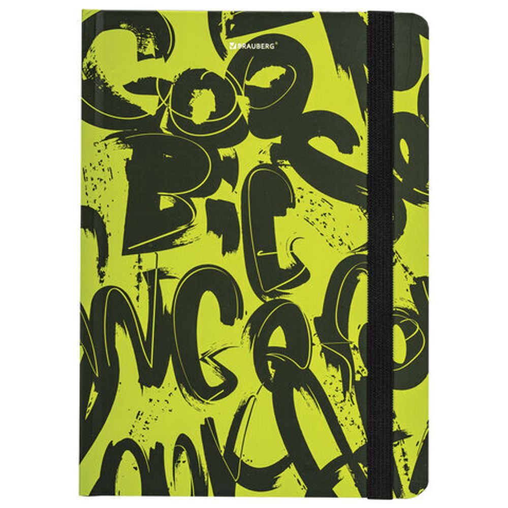 Блокнот с резинкой в клетку 96 л., А5 (145х203 мм), твердая обложка, BRAUBERG, "Calligraphy", 113721