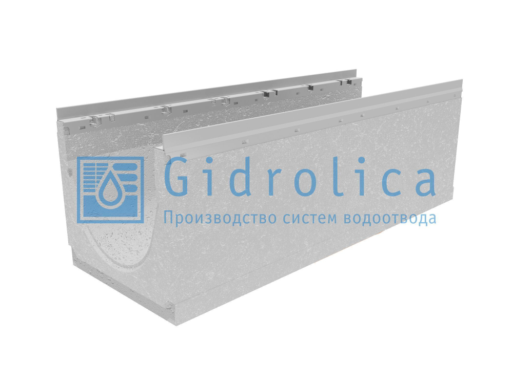 Лоток водоотводный бетонный коробчатый (СО-300мм), с оцинкованной насадкой КU 100.36,3(30).32(25,5) - BGU-Z, № 5-0