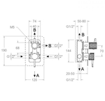 Встраиваемый смеситель для душа на 3 выхода ODISEA JOYA 591513SCUC медь