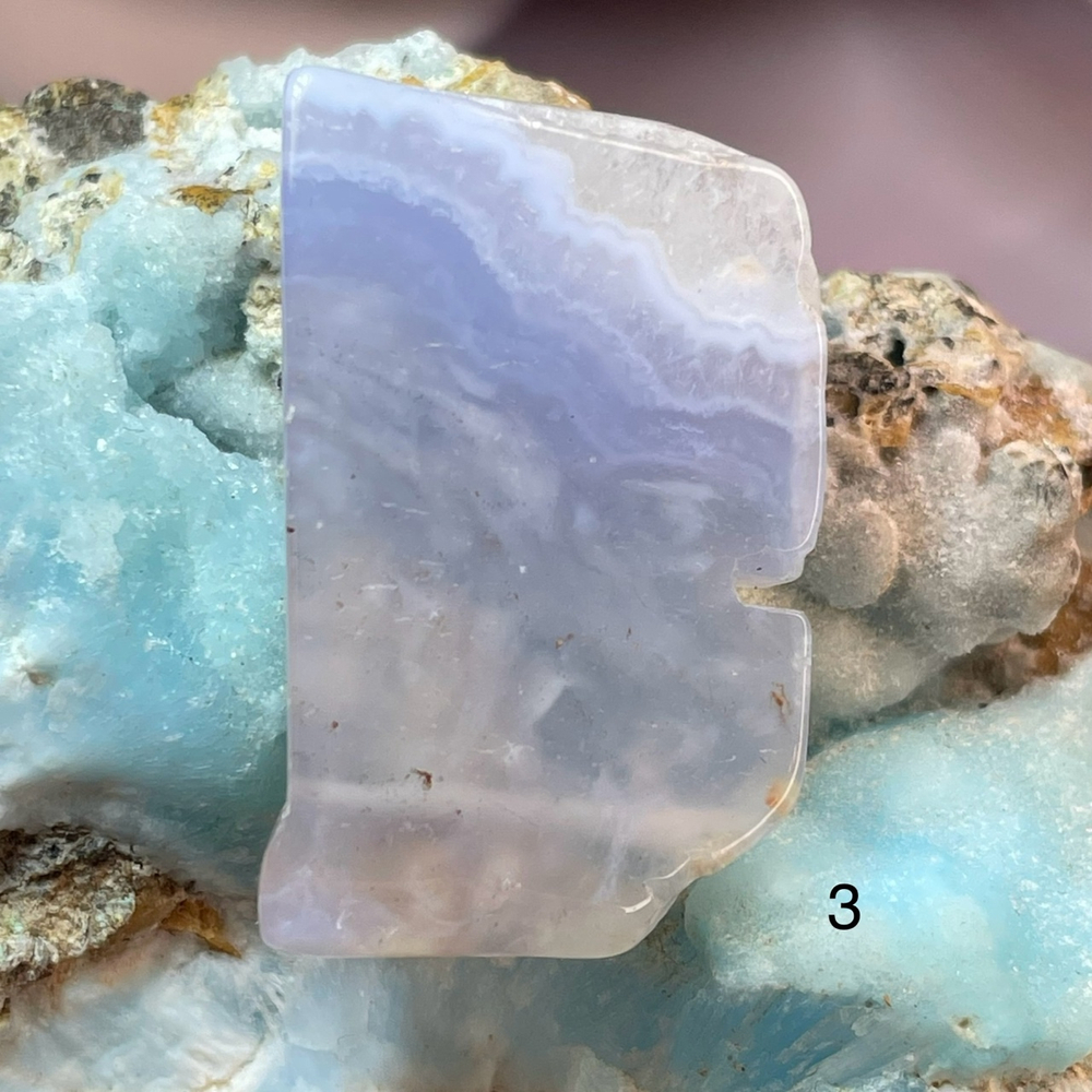 44751 Агат голубой Сапфирин Бусина срез 30-36мм