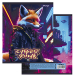Тетрадь 48л., А5, клетка, Alingar "Cyber punk", скрепка, мелованный картон (стандарт), блок офсет, 4 дизайна в пленке т/у