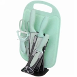 Набор ножей «DrowCook» 7предметов (3ножа+ножницы+овощечистка+доска+подставка) мятный