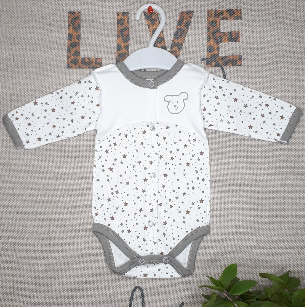 Боди МИШКА И ЗВЕЗДЫ (серый)