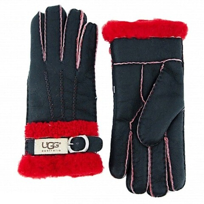 Перчатки UGG Fashion Belt Glove Black Red