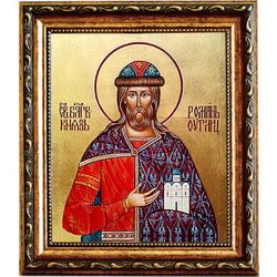 Роман Угличский Святой Благоверный князь. Икона на холсте.