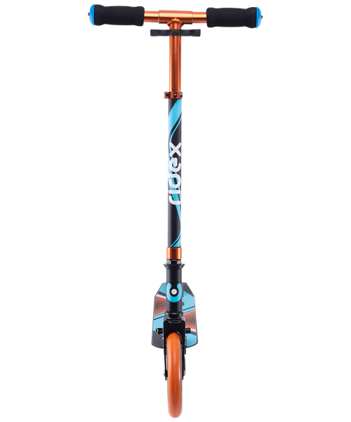 Самокат городской RIDEX Liquid 180 мм, черный/оранжевый