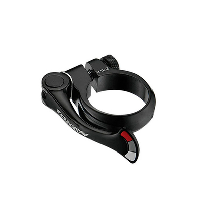 Хомут подседельный 34,9мм чёрный, АL7075, эксцентрик "акулий хвост" с Ti осью. 30г.TK1685-BK