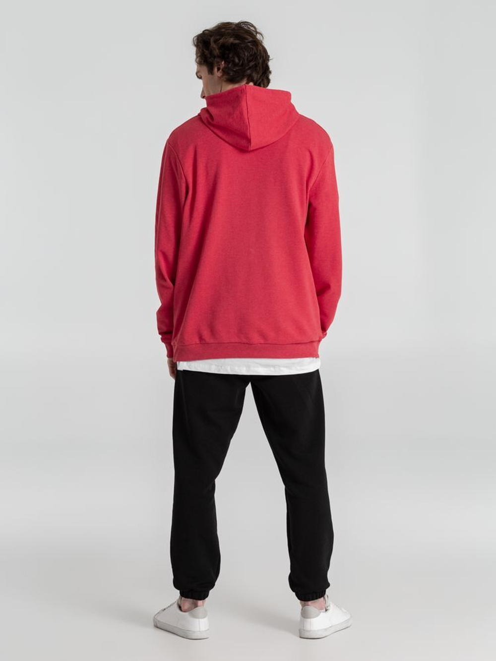 Толстовка с капюшоном унисекс Hoodie, красный меланж