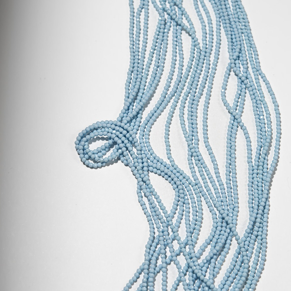 Шпинель синтетическая "Иранская бирюза", 2,1мм, шар, микроогранка