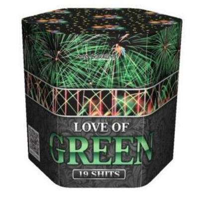 Батарея салютов "LOVE OF GREEN"  19 залпов * 1.2"