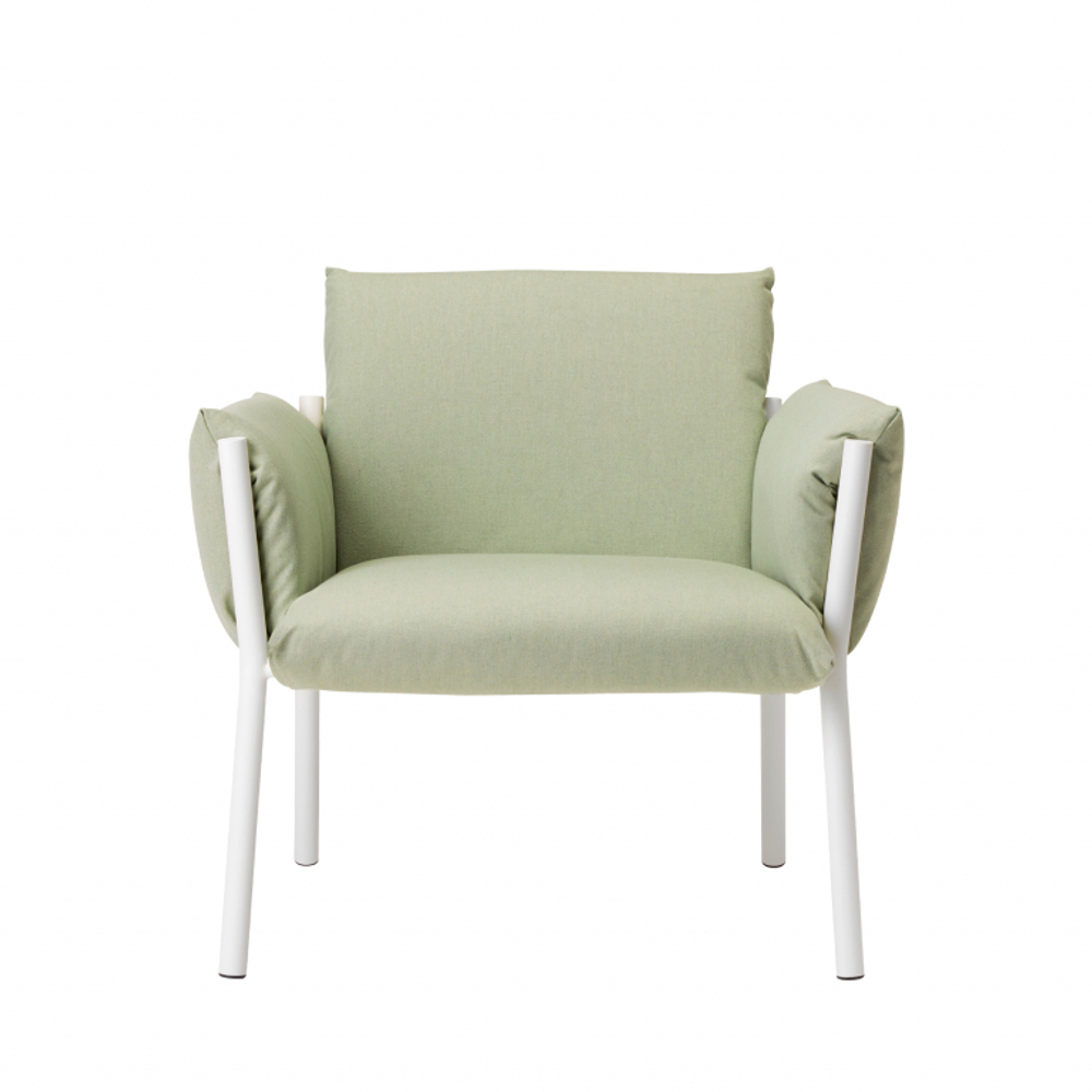 Кресло лаунж металлическое c подушками Scab Design Brezza Lounge, лен, светло-зеленый