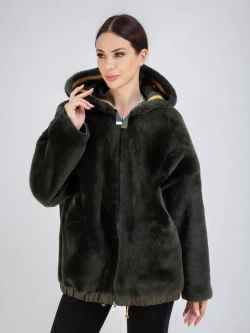 Дубленка натуральная с капюшоном двухсторонняя