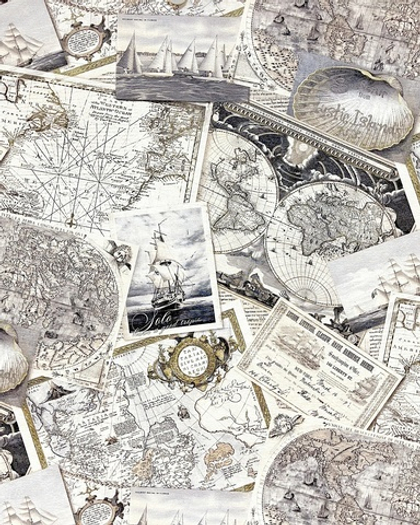 E800302 Обои Solo MAPS 1,06х10м / компактный винил на флизелине / раппорт 64см