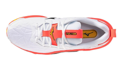 Мужские кроссовки для бадминтона/сквоша Mizuno Wave Stealth Neo 2 - white/fiery coral 2/citrus