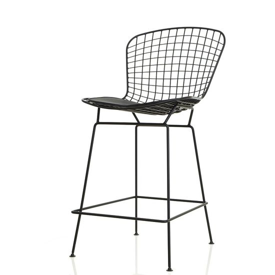 Полубарный металлический стул Bertoia 63 см Уценка (небольшие сколы и без подушки)