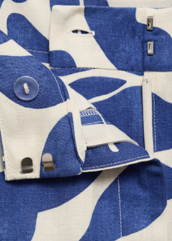 Брюки из смесового льна с принтом