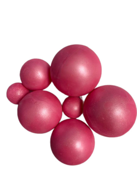 Сферы из глазури перламутр (розовые) 7шт