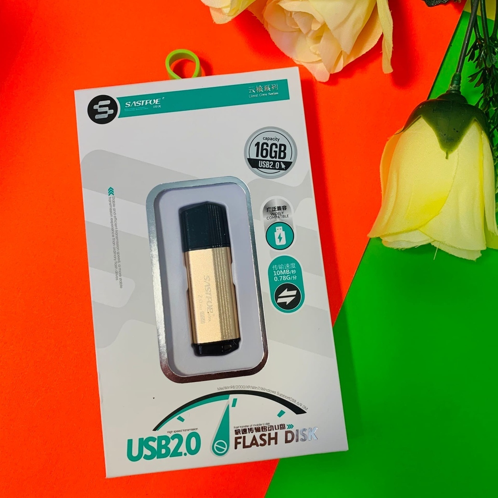 USB Флешка 16GB Sastfoe, USB 2.0, коричневая АКЦИЯ