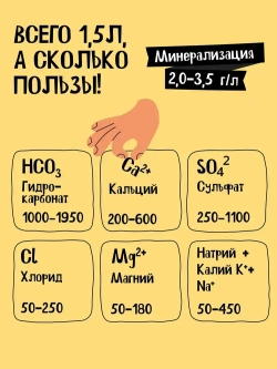 Вода газированная Нарзан минеральная природная лечебно-столовая, 1,5 л