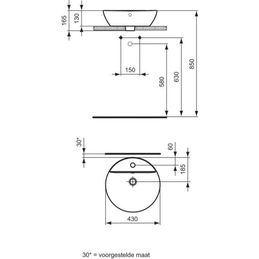 Умывальник-чаша Ideal Standard CONNECT E804001