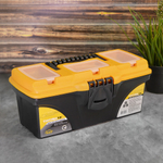 Ящик для инструментов "Титан" 13" с секциями, черный с желтым, 324*165*137мм